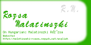 rozsa malatinszki business card